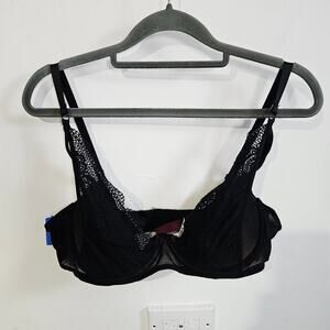 Adore Me Women's Size 38D Black Lace Lingerie Bra Sexy Classic Closet Staple